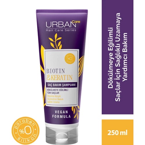 URBAN Care Biotin&Keratin Dökülmeye Eğilimli Saçlara Özel Şampuan 250 ml