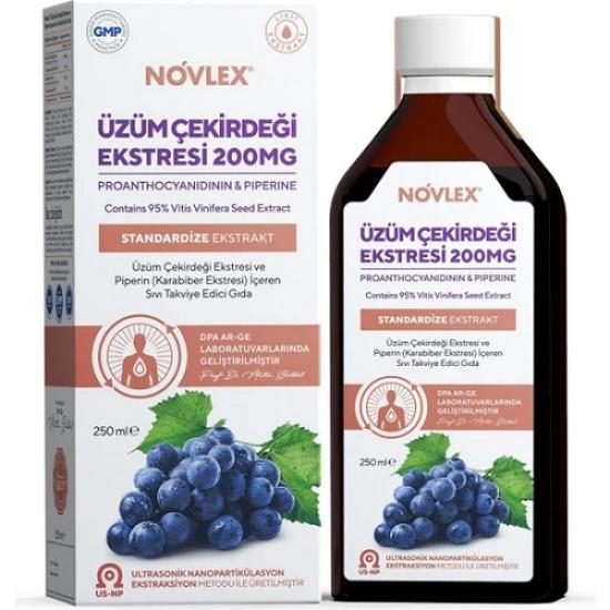 Novlex Üzüm Çekirdeği Ekstresi ve Piperin 250 ml